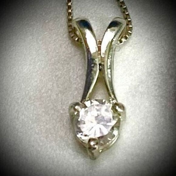 AFT# Sterling 925 Silver & Sim Diamond Necklace - Picture 8 of 11
